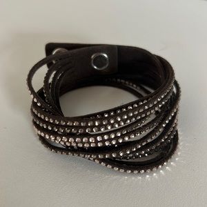 Swarovski Leather/Suede Wrap Bracelet